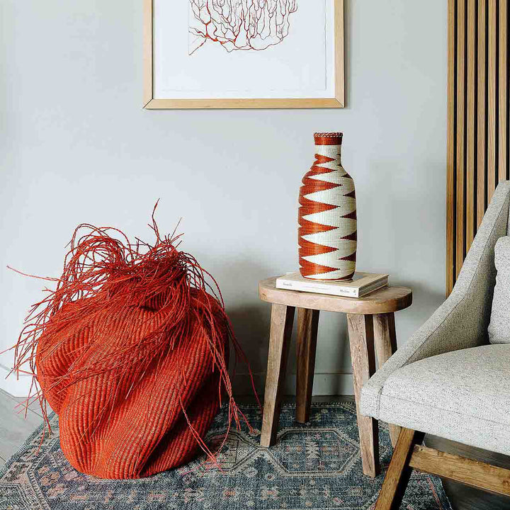 Terracotta Zigzag Vase