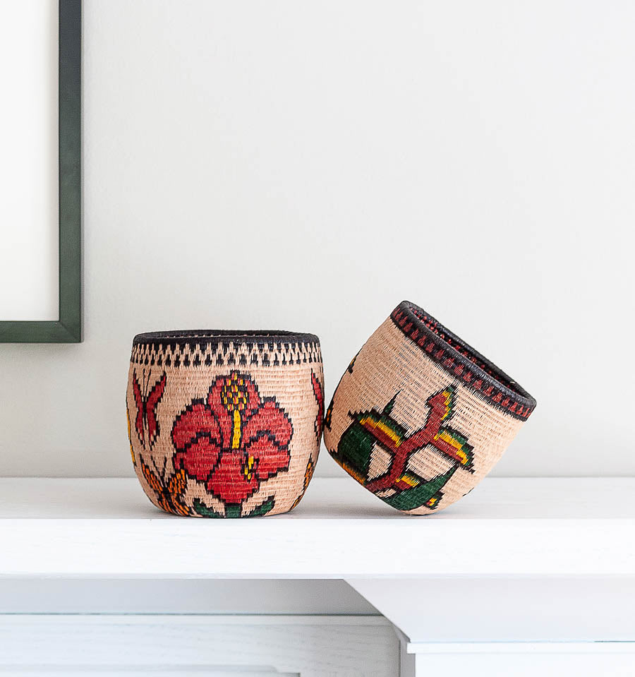 Floral Flight Open Bowl Basket