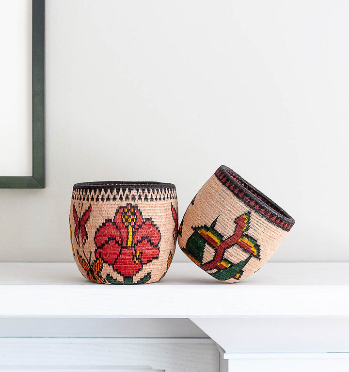 Floral Flight Open Bowl Basket