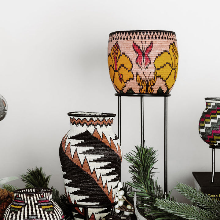 Floral Flight Open Bowl Basket