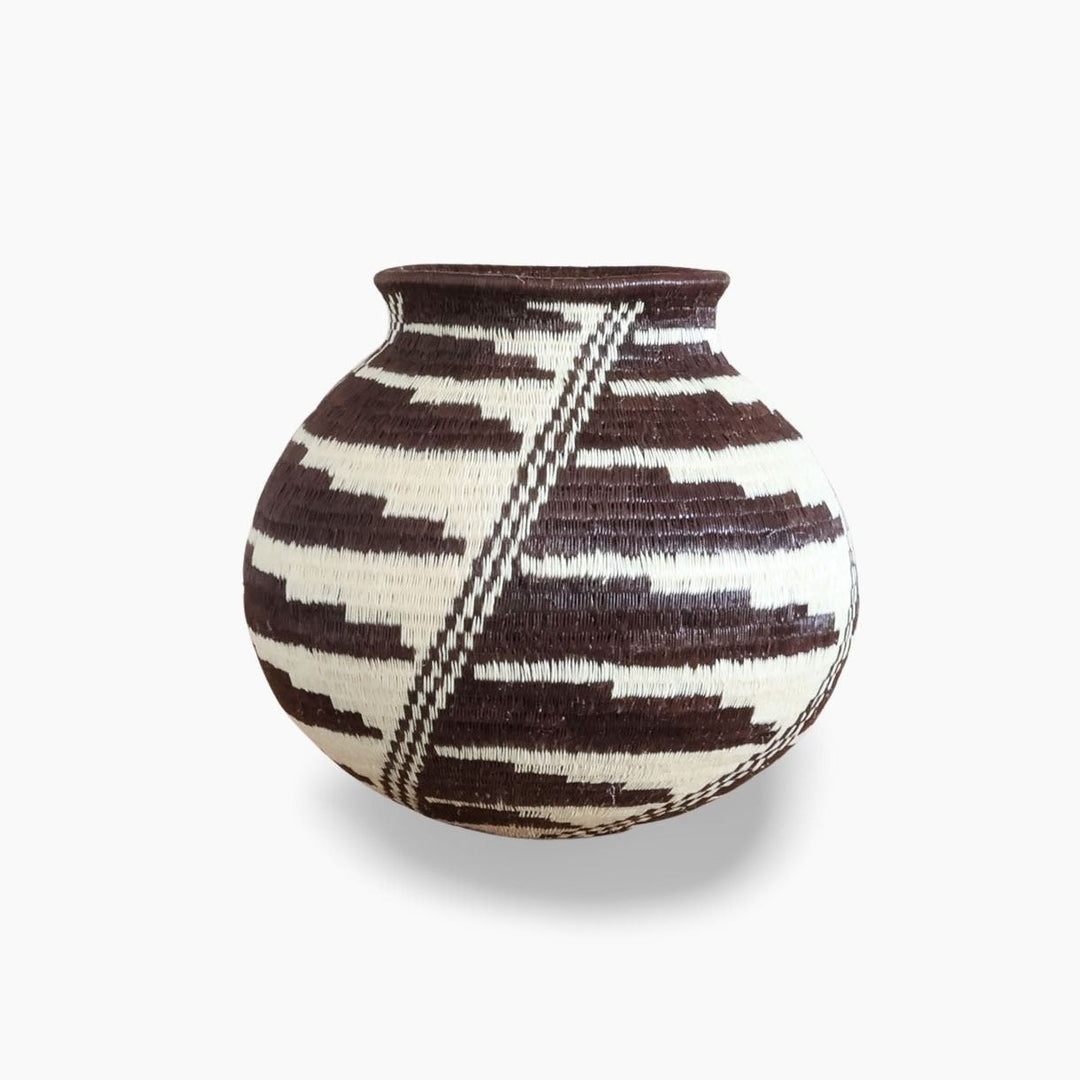 Diagonal Ridge Lines Mini Woven Basket