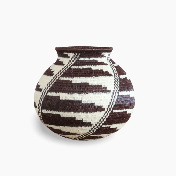Diagonal Ridge Lines Mini Woven Basket