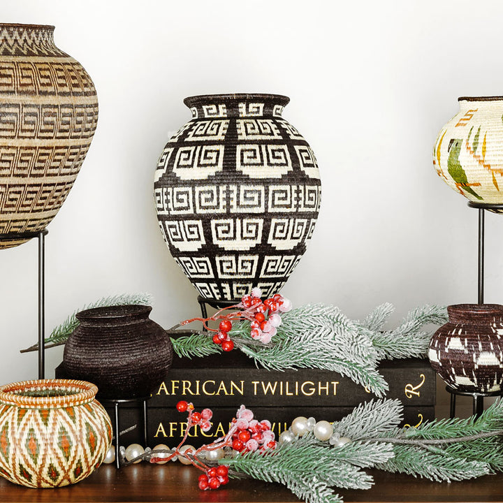 Modern Keys Woven Basket