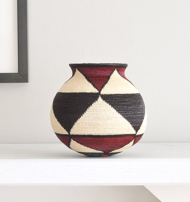 Crimson Woven Basket