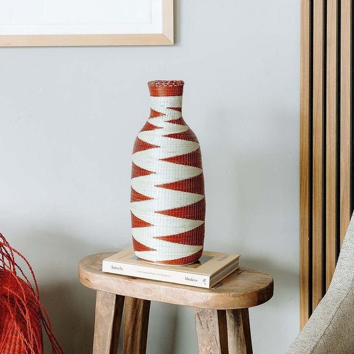 Terracotta Zigzag Vase