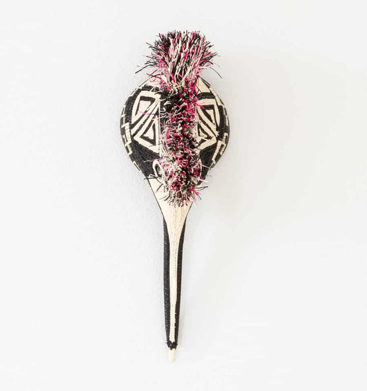 Crimson Hummingbird Woven Animal Mask