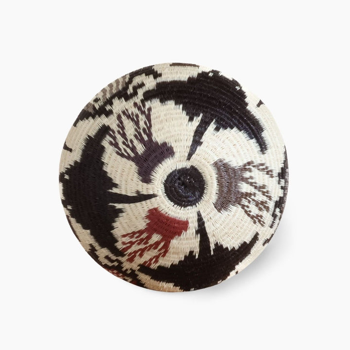 Crimson Coral Lattice Woven Basket