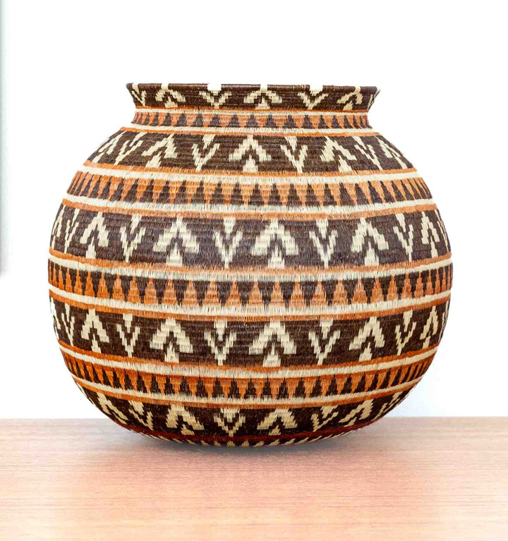 Ember Glow Chevron Wounaan Basket