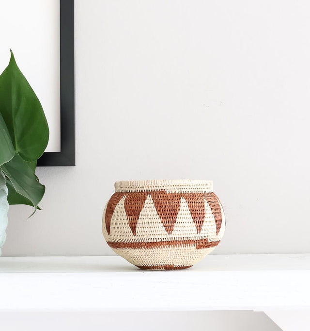 Vintage Brown Triangle Rows