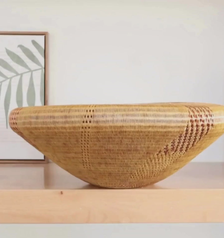 Golden Woven Decorative Basket